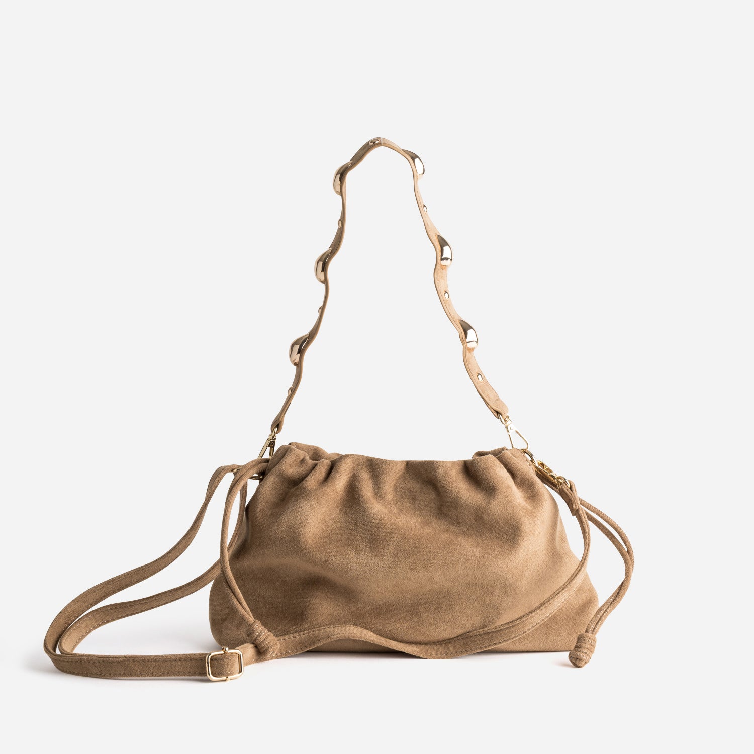 Sac à main beige suédé
