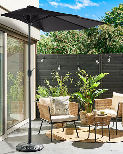 Parasol demi-rond 270 cm GALATI Noir