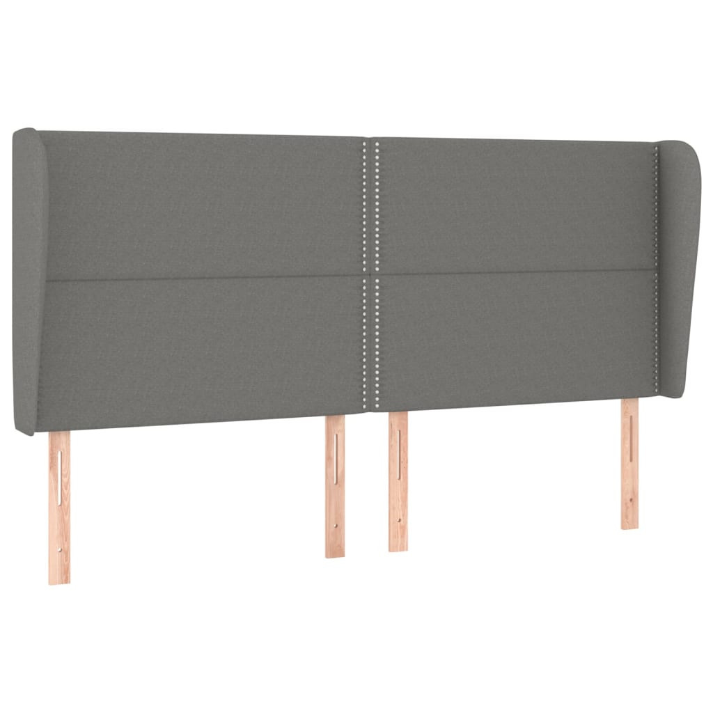 Wezgłowie Szary 203 x 23 x 118/128 cm Tkanina vidaXL