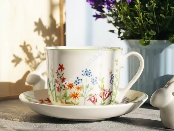Filiżanka jumbo ze spodkiem 0,45 L Altom Design - Przebudzenie Natury 07.PN.1305