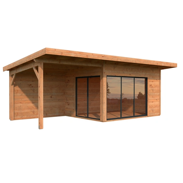 Gartenhaus »Andrea Slide Plus«, B x H x L: 693 x 264 x 300 cm, Braun, tauchgrundiert