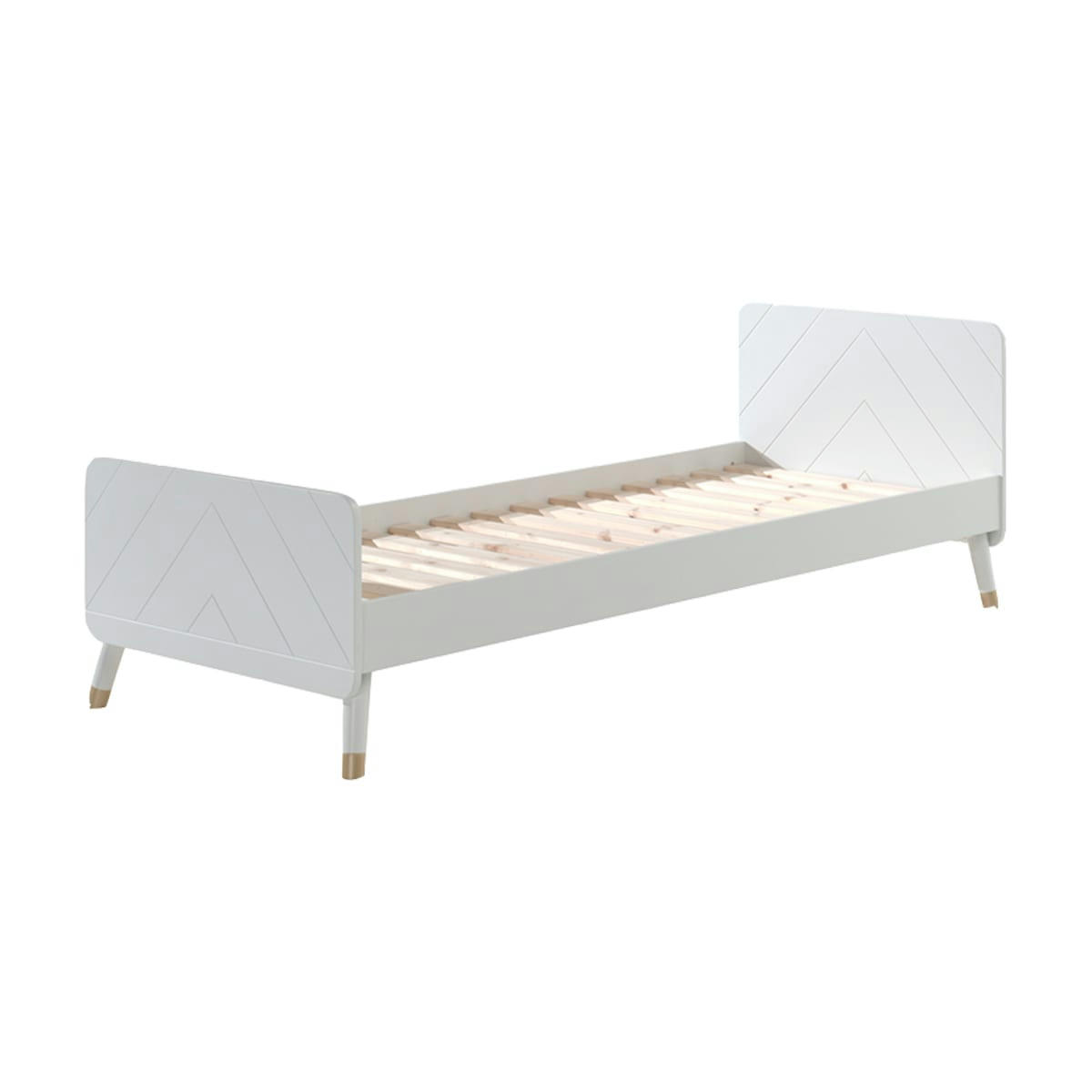 BILLY - Lit 90x200 sommier inclus blanc