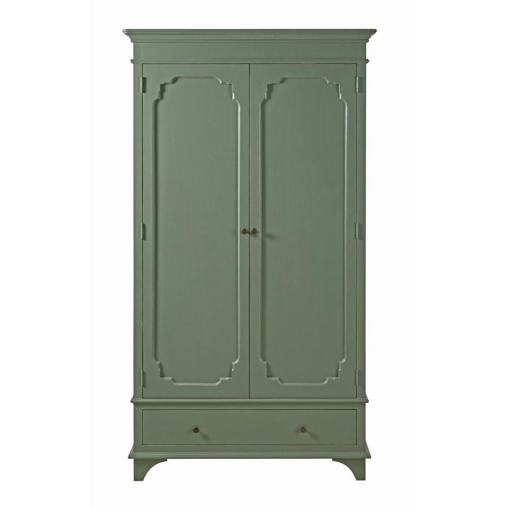 Selena - Armoire 2 portes 1 tiroir vert kaki