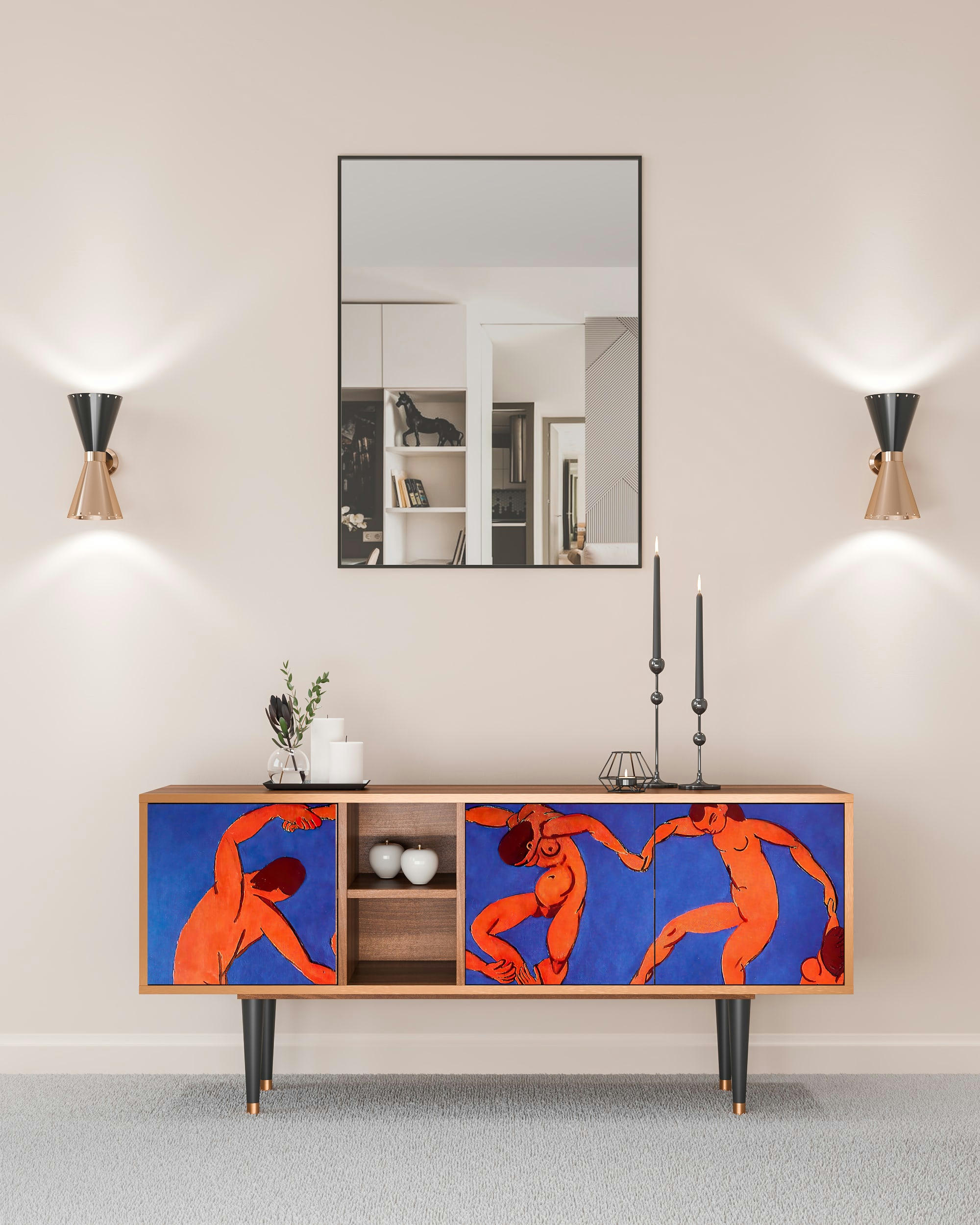 THE DANCE BY HENRI MATISSE - Meuble TV  multicolore 3 tiroirs L 150 cm