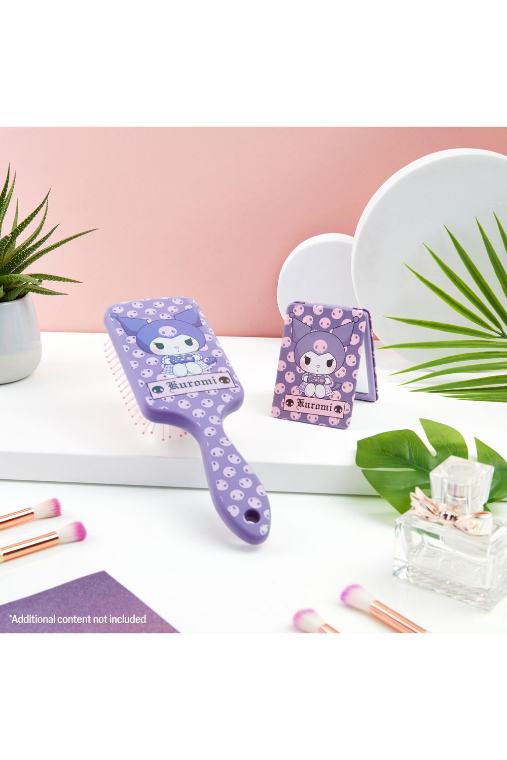 Hello Kitty Kuromi Hair Brush and Mirror Set