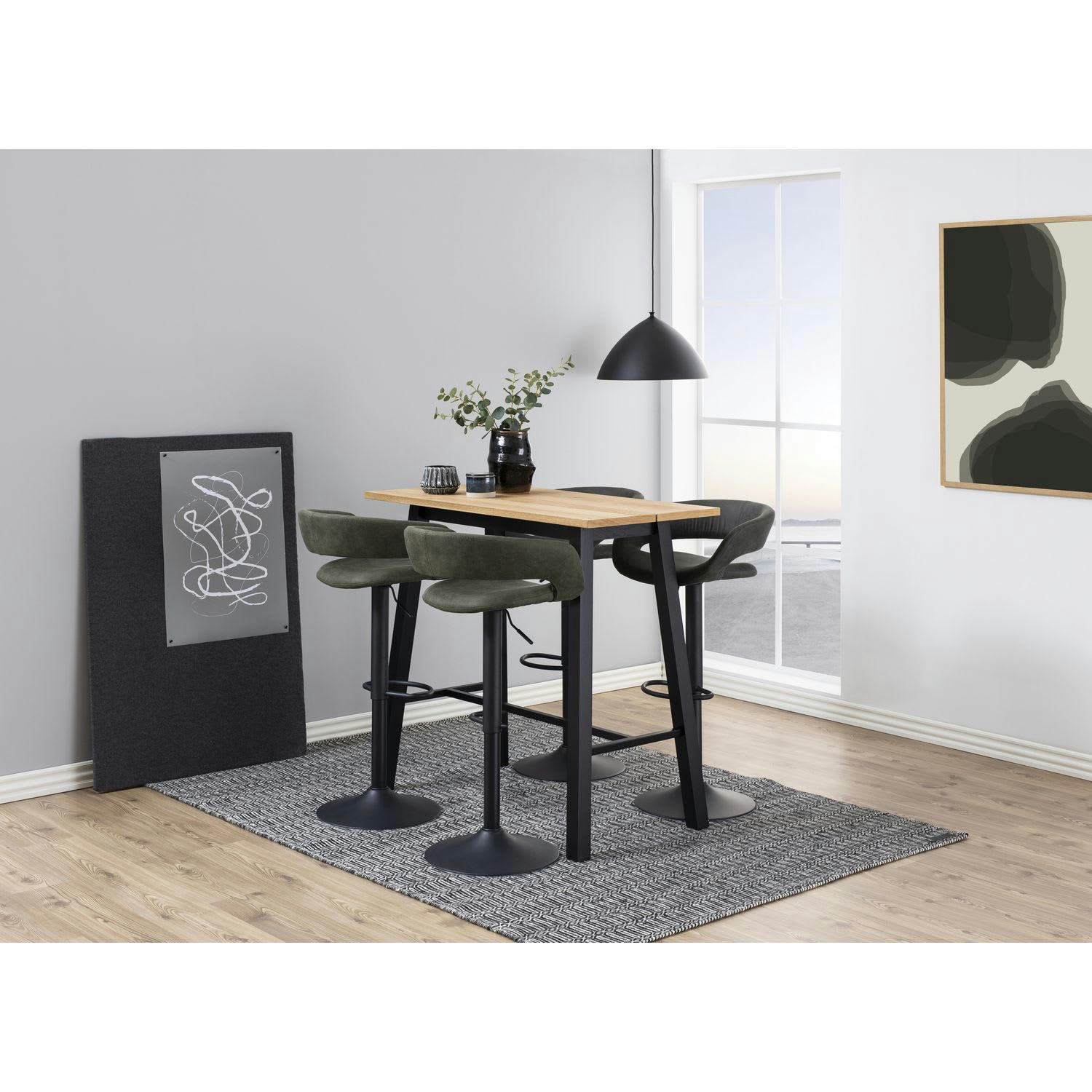 GRACIE - Lot de 2 tabourets de bar gris