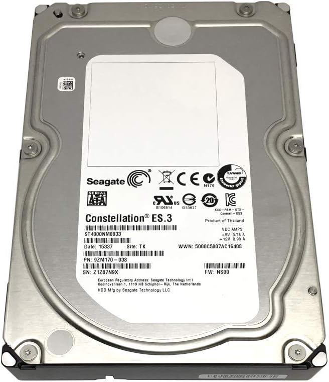 Seagate Constellation ES ST4000NM0033 4TB 7200RPM 128MB Cache SATA 6.0Gb/s 3.5inch Internal Enterprise Hard Drive OEM (Renewed)
