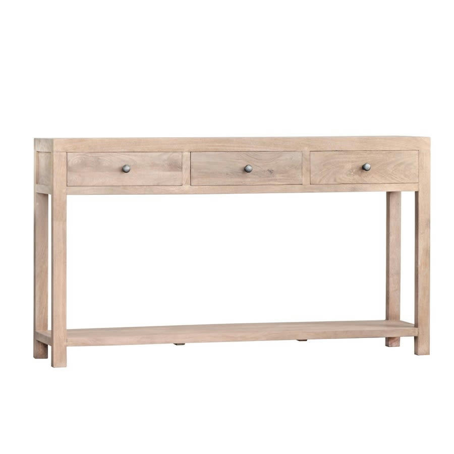 NATURAL MYSTIC - Console en manguier avec 3 tiroirs.
