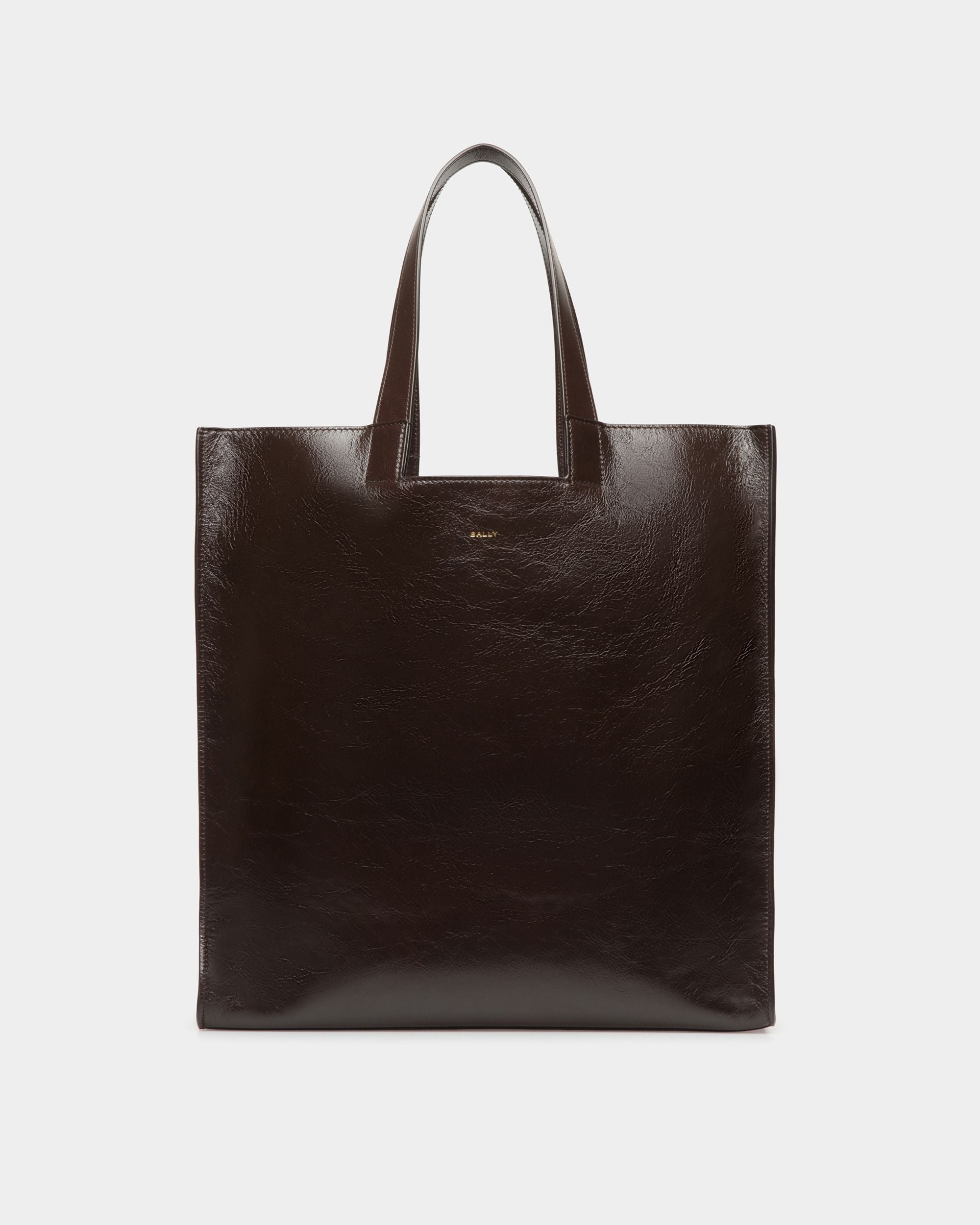 Easy Bally Tragetasche Aus Leder In Ebenholzschwarz