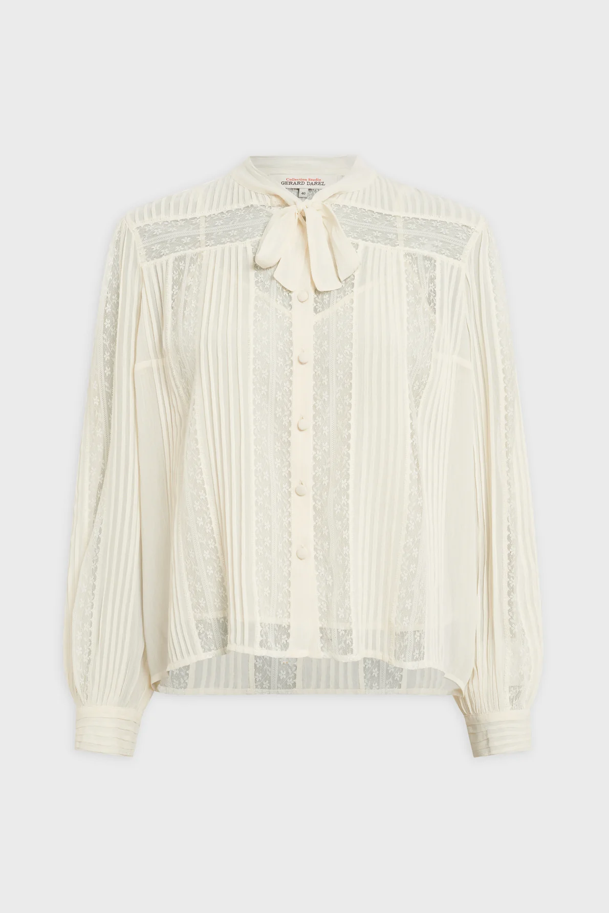 Chemise en dentelle à col lavallière - CYRANA