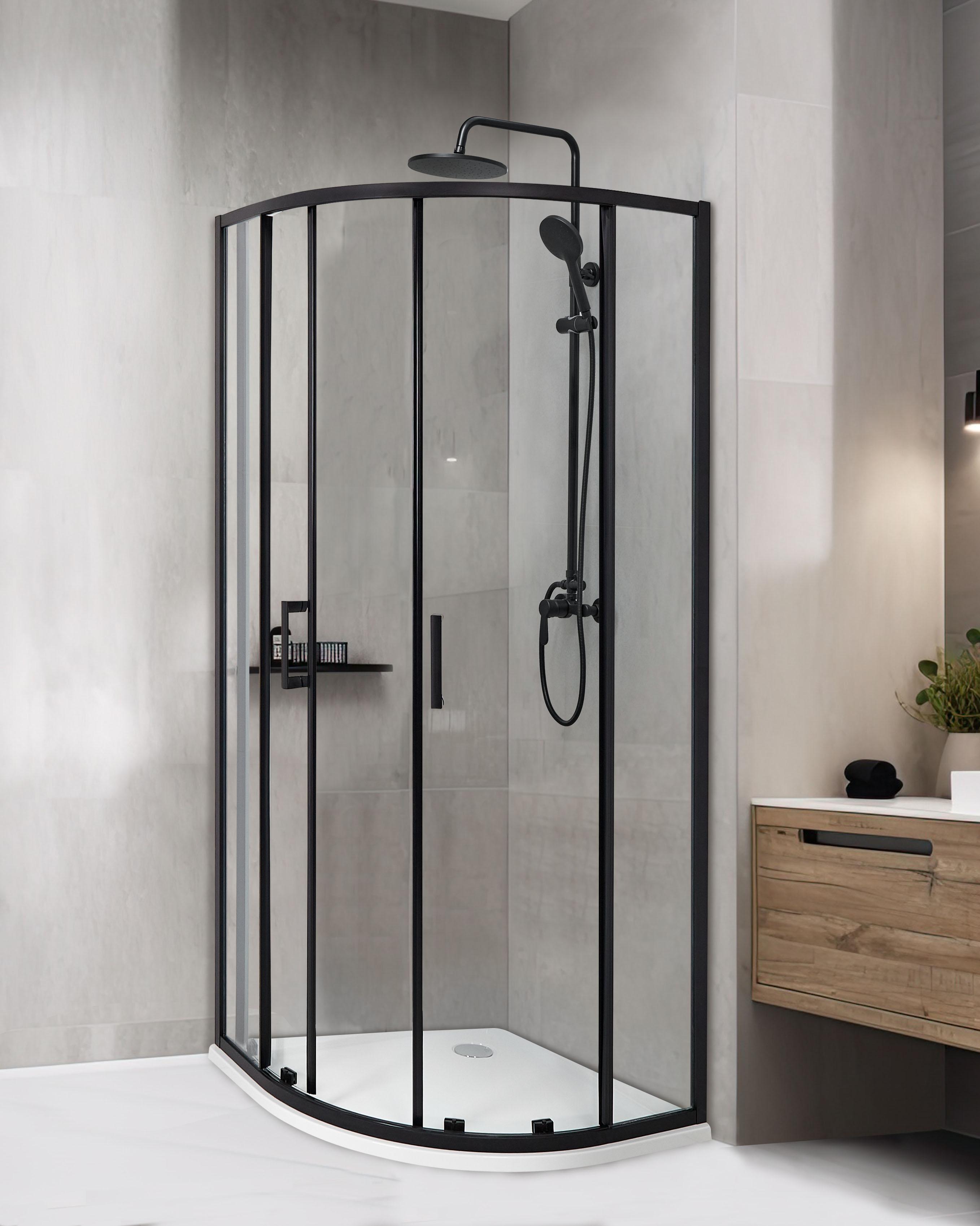 Shower Enclosure JUKATAN 800 x 800 x 1850 mm Black