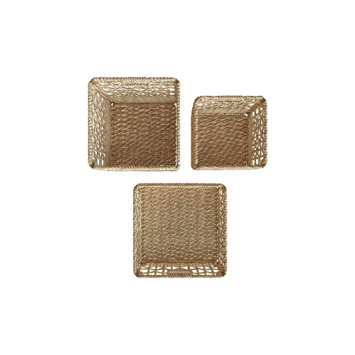 ALIENOR - Set de 3 paniers en jacinte d'eau