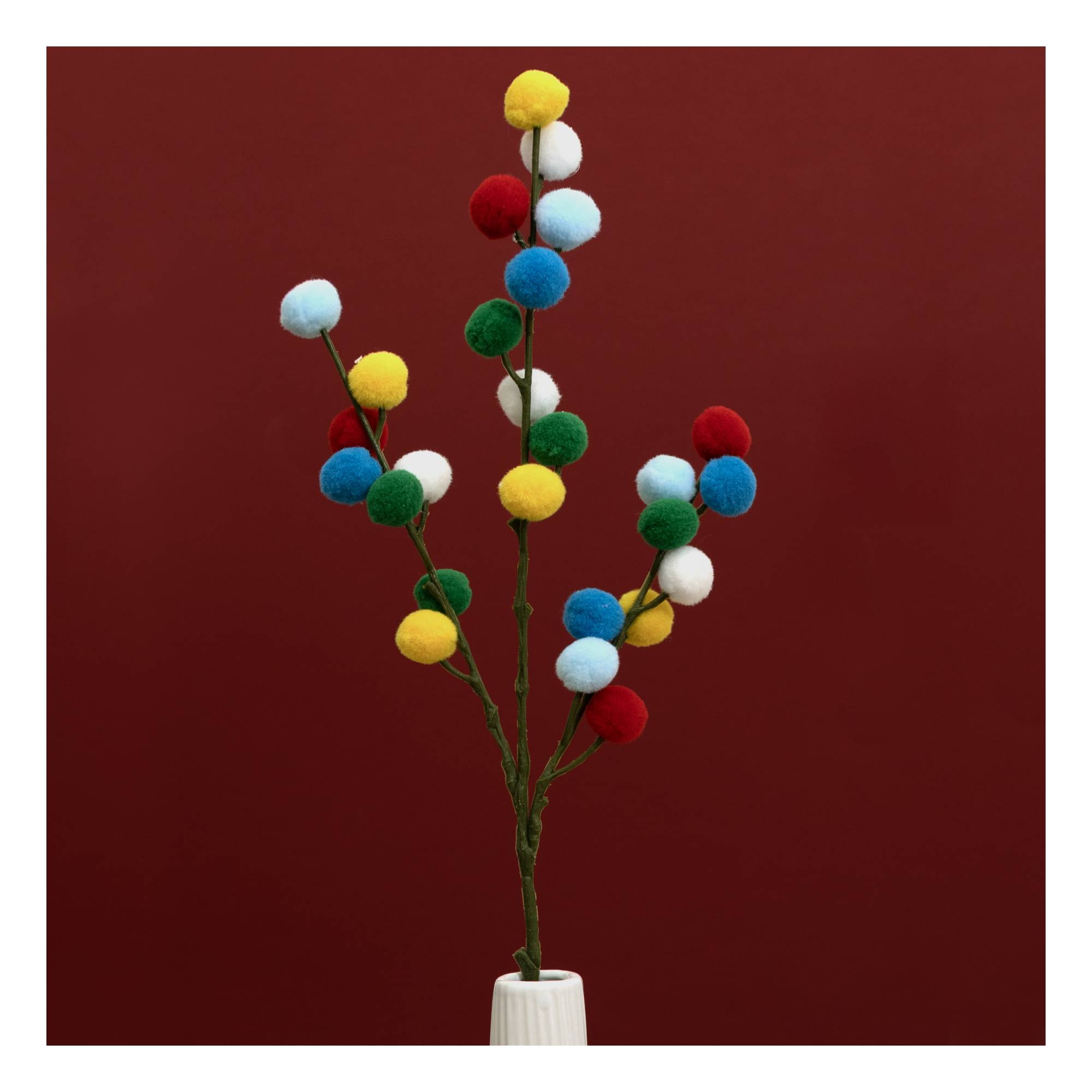 Multicoloured Pom Pom Pick 56cm