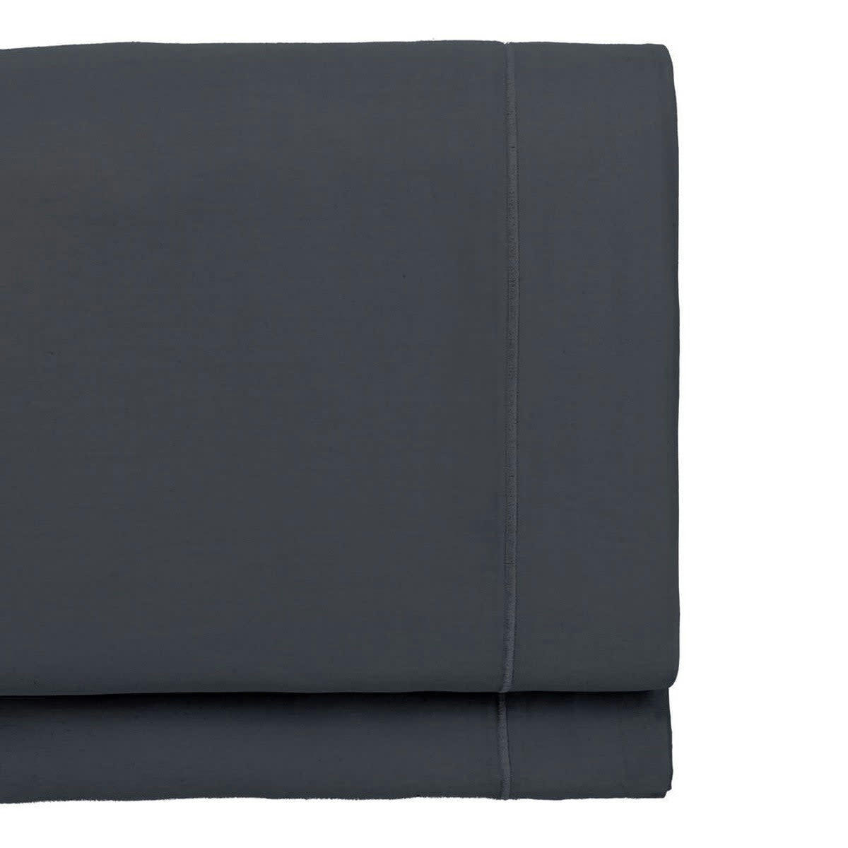 JULIA - Drap plat satin de coton  240x300 gris ardoise