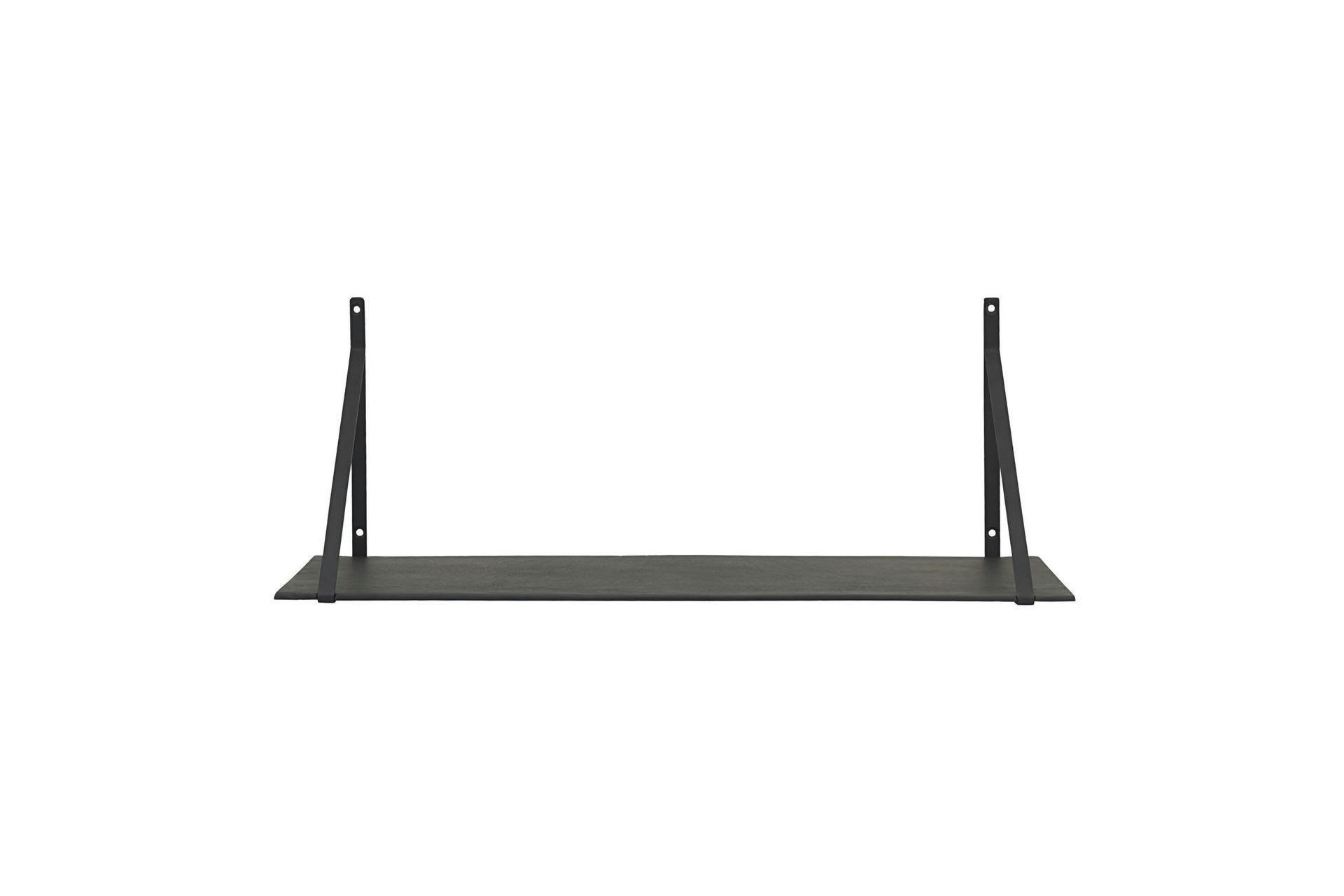 LEMMY - Etagère en métal noir 24x70cm