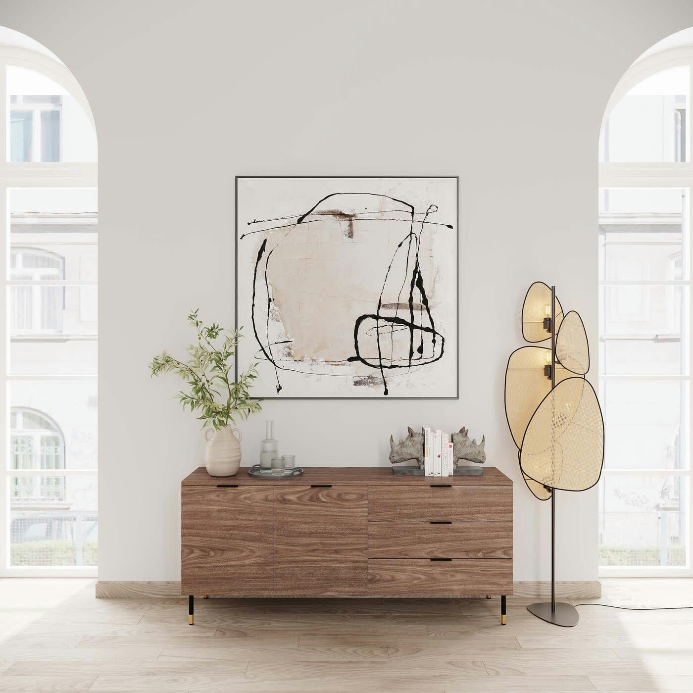 DUST - Peinture Frame Dust grise 100x100cm Kare Design