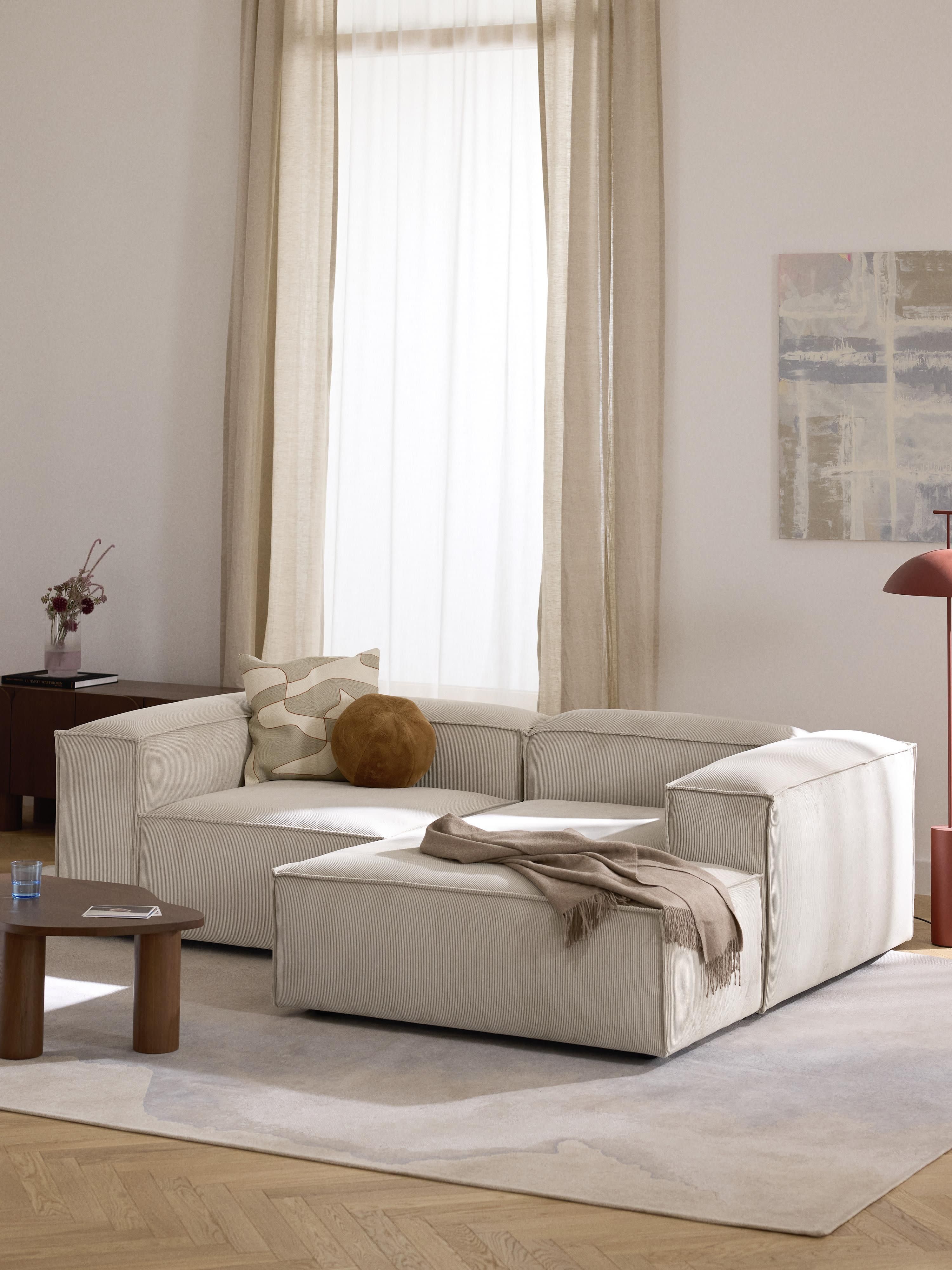 Modulares Ecksofa Lennon (2-Sitzer) aus Cord