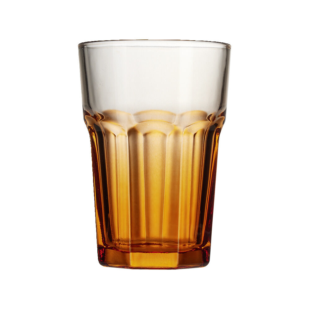 Verre bas en verre orange H12cm