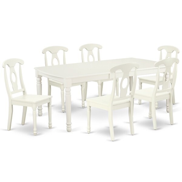 Hardwood Dining Table Set- A Kitchen Table and Dining Room Chairs in Solid Wood Seat with Napoleon Back- (Pieces Option)