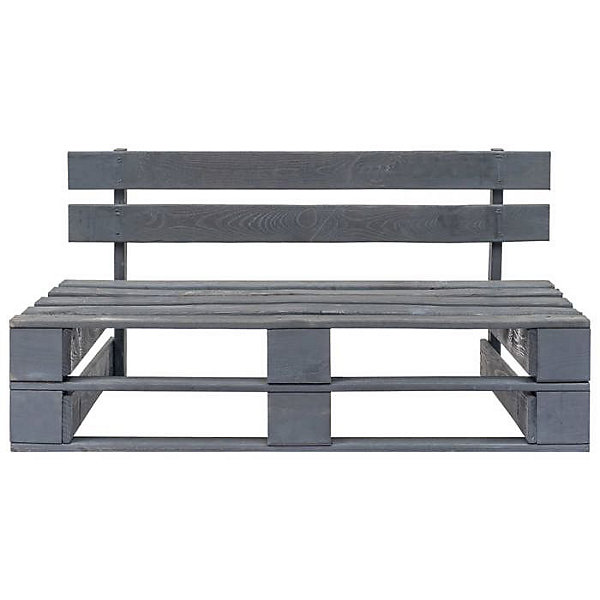 Banc palette de jardin en bois gris - VIDAXL - 2 personnes - 110x65x55cm
