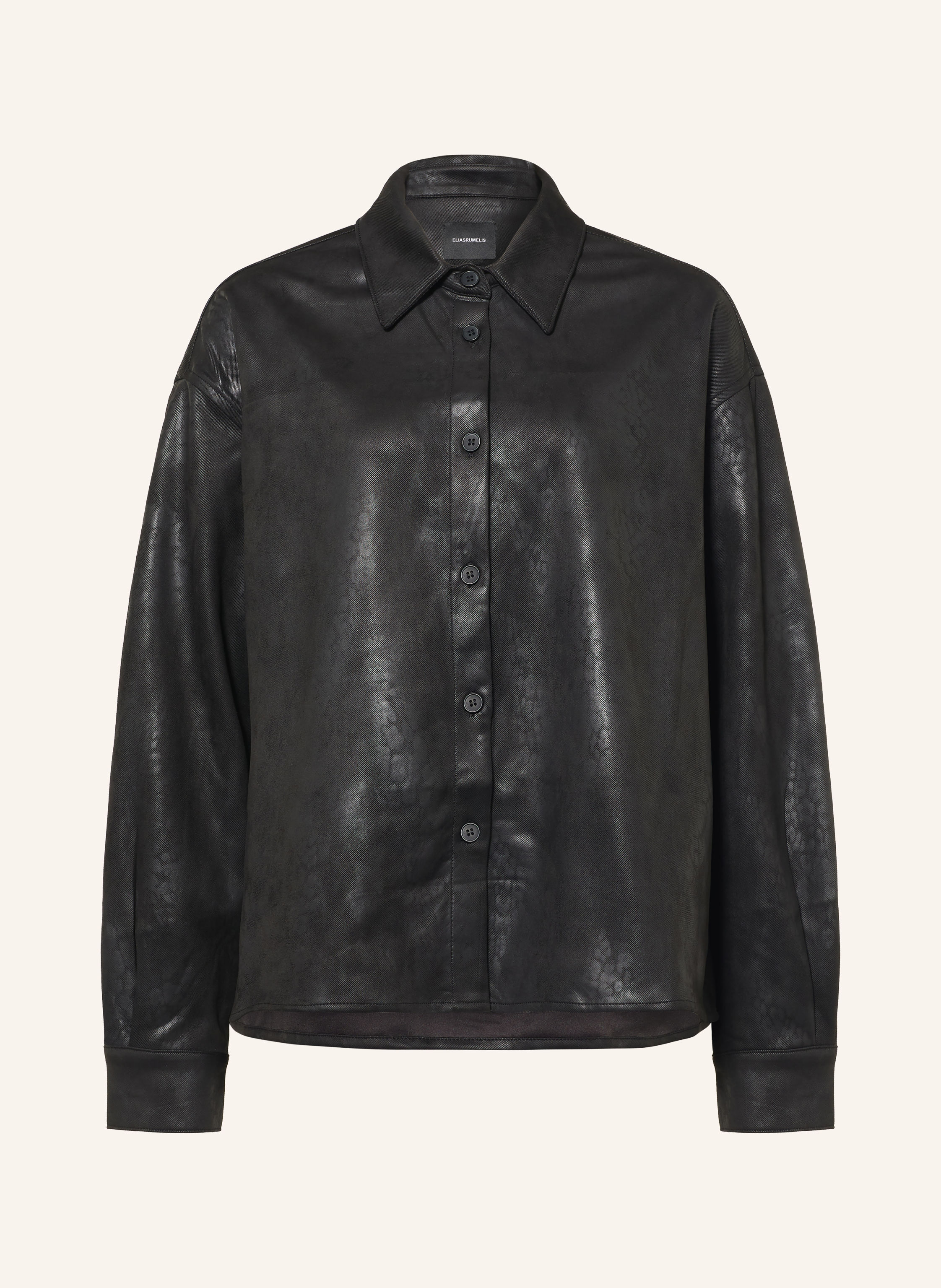 ELIAS RUMELIS Oversized-Hemdbluse BELLI in Lederoptik