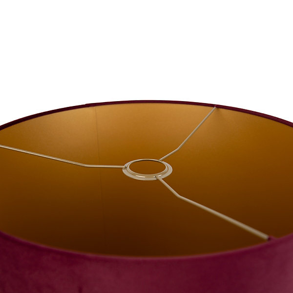 Abat-jour en velours rouge 40/40/40 avec intérieur doré