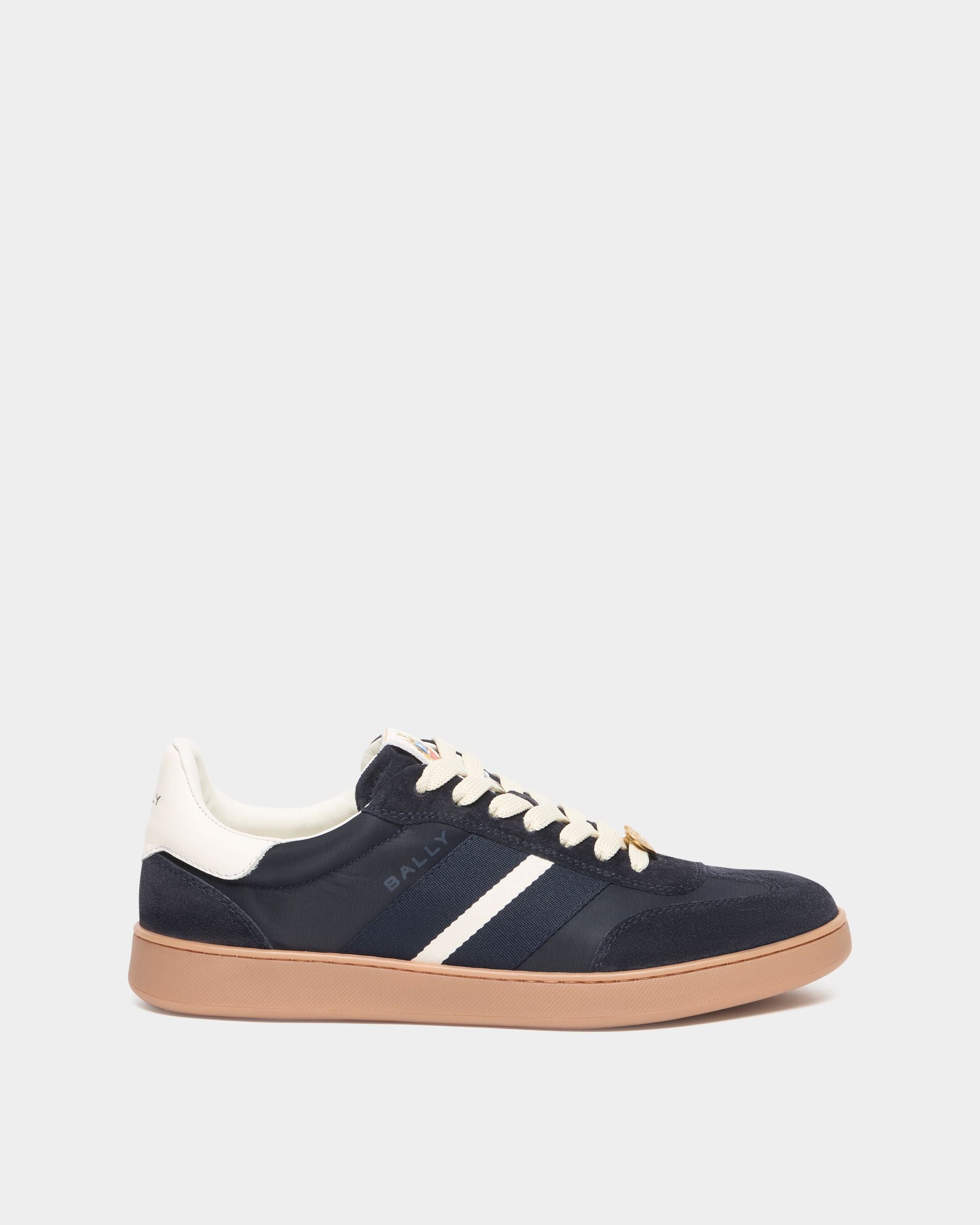 Retro Crest Sneaker aus Stoff in Navy Blue und Weiß