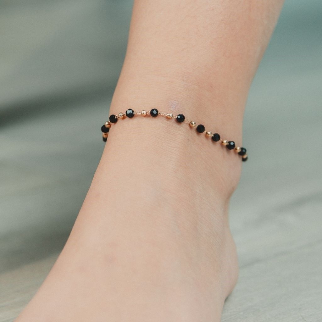 The Colourful Aura Bead Chain Nazaria protection Indian Payal Emo Anklet