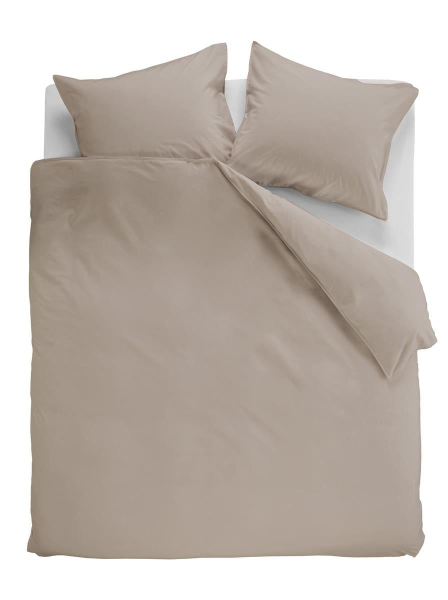 Ambiante Cotton Uni dekbedovertrek - Effen - Tweepersoons - 200x200/220 - Taupe