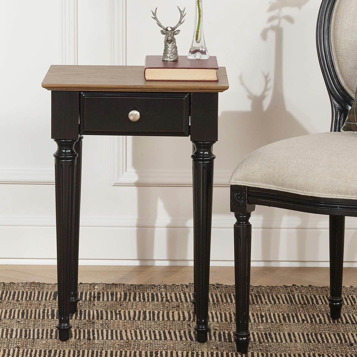 DISSAY - Table de chevet plateau chêne noir