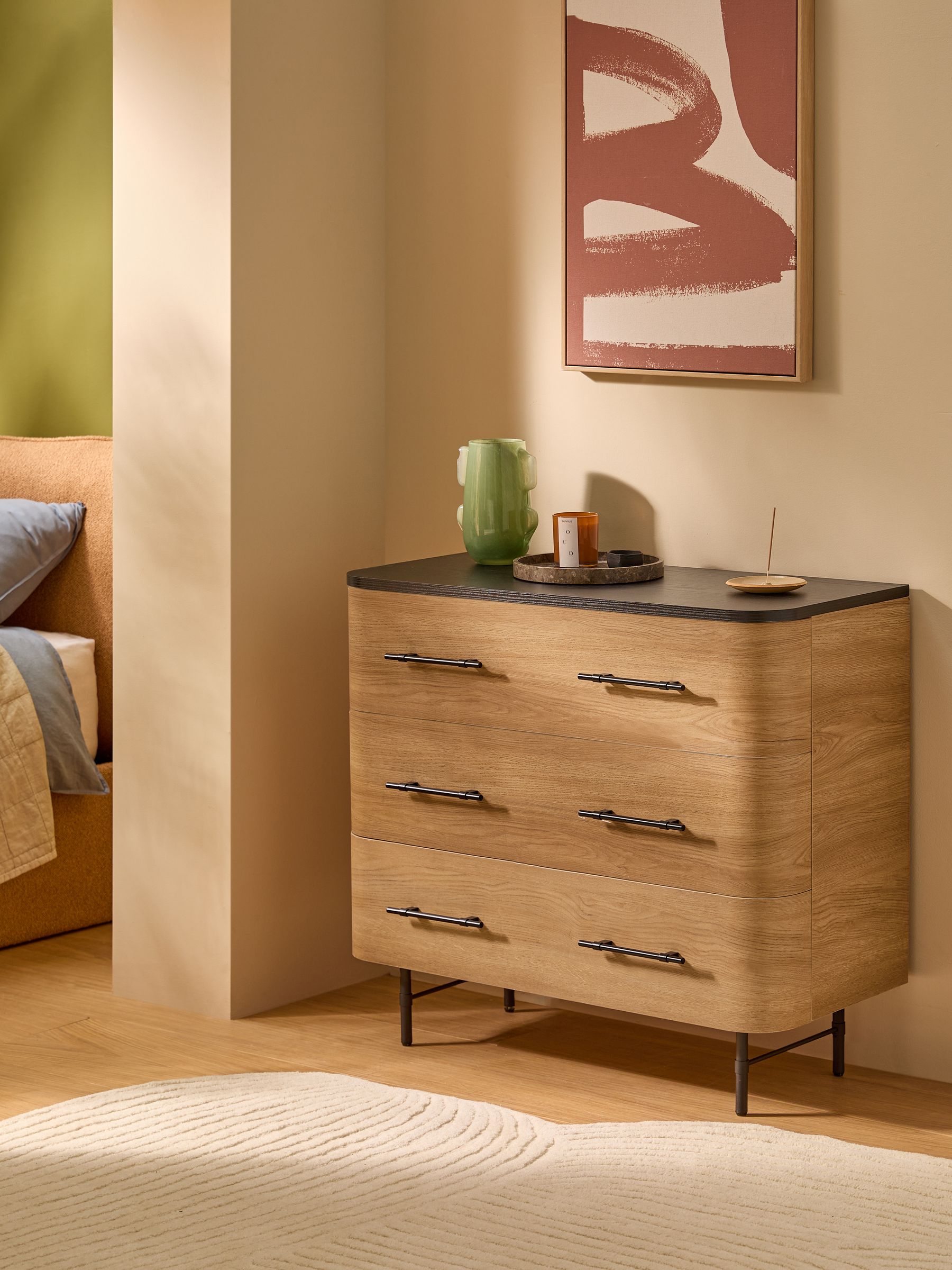 Oak Effect Zeke 3 Drawer Chest of Drawer
