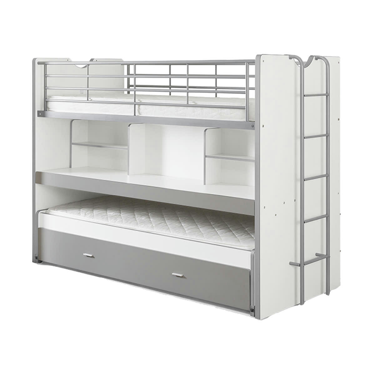 BONNY - Lit combiné 80 90x200 sommier inclus gris