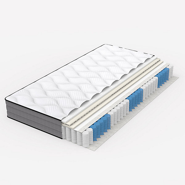 Matelas à ressorts ensachés ergonomique 7 zones,140x200cm,Hauteur 20cm,Dureté H3/Certifié Oeko-Tex