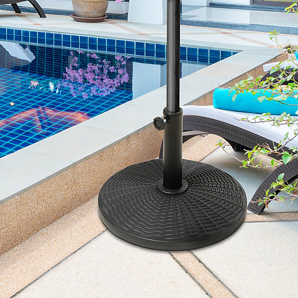 Parasol droit parasol droit rond mat en metal rond pied
