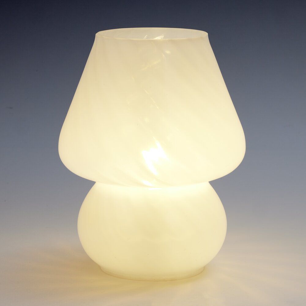 Lampe champignon à poser en verre LED Ø14xH18cm (2 modèles)