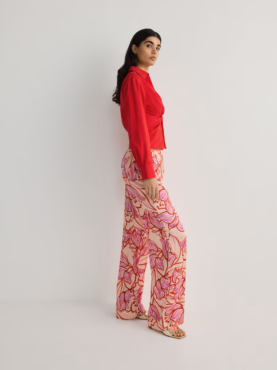 Wide Leg Viscose Trousers