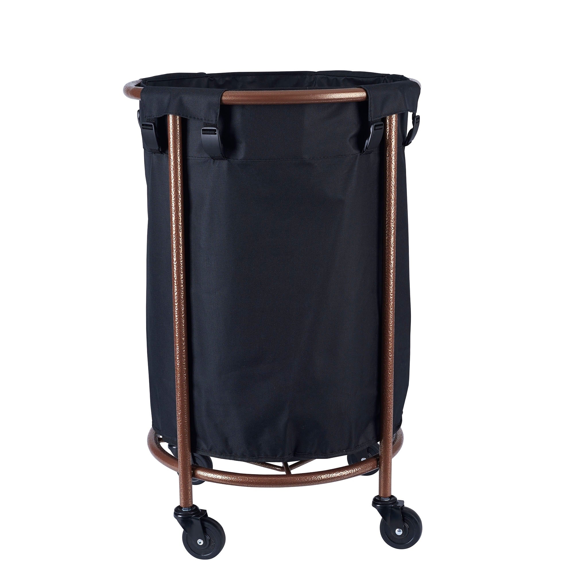 Household Essentials Copper and Black Round Laundry Hamper - 21.5L x 21.5W x 32.0H