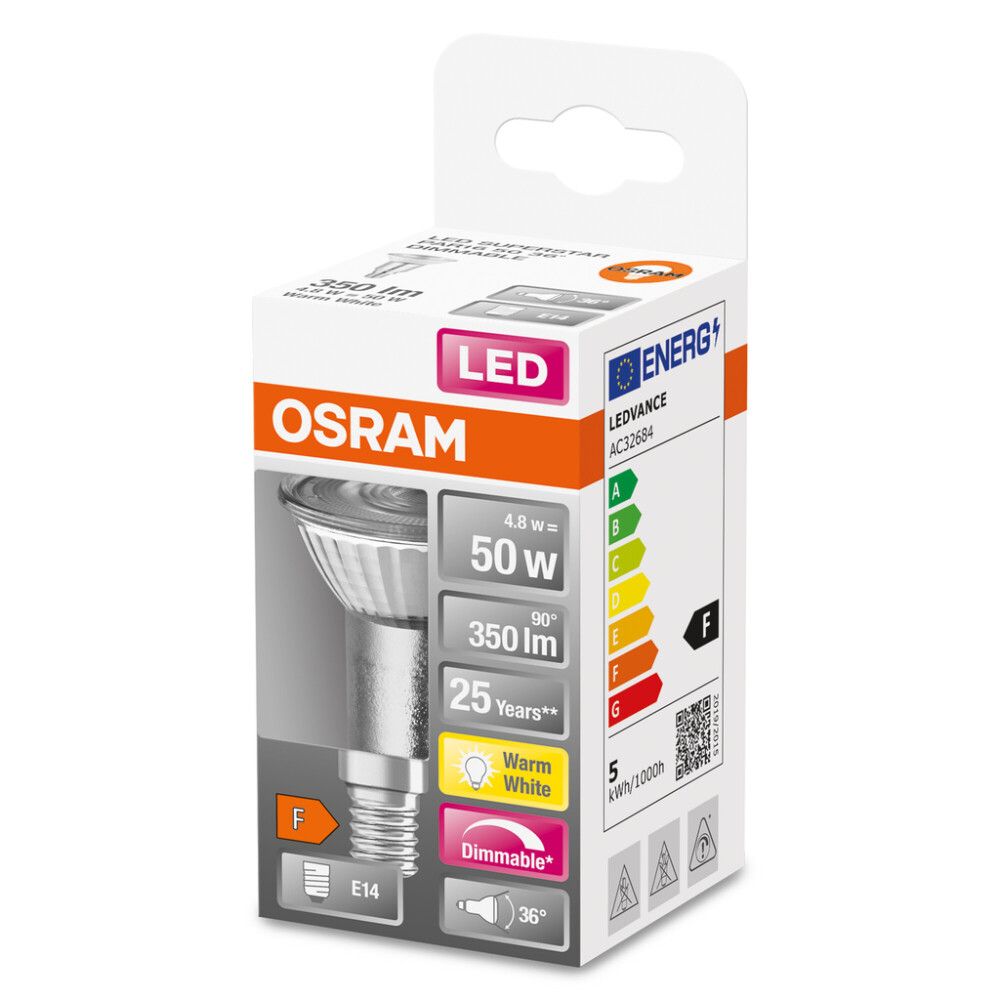 LYSPÆRE OSRAM SUPERSTAR LED DIMBAR E14 4,8W