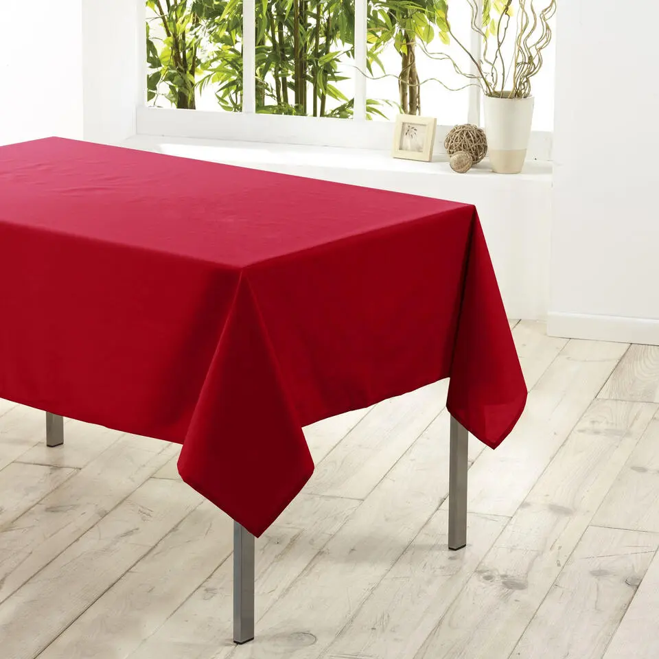 Tafelkleed rood - polyester - 140 x 200 cm - tafelkleden