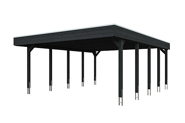 Carport SKAN HOLZ Friesland 546 x 708 cm, avec toit EPDM, anthracite
