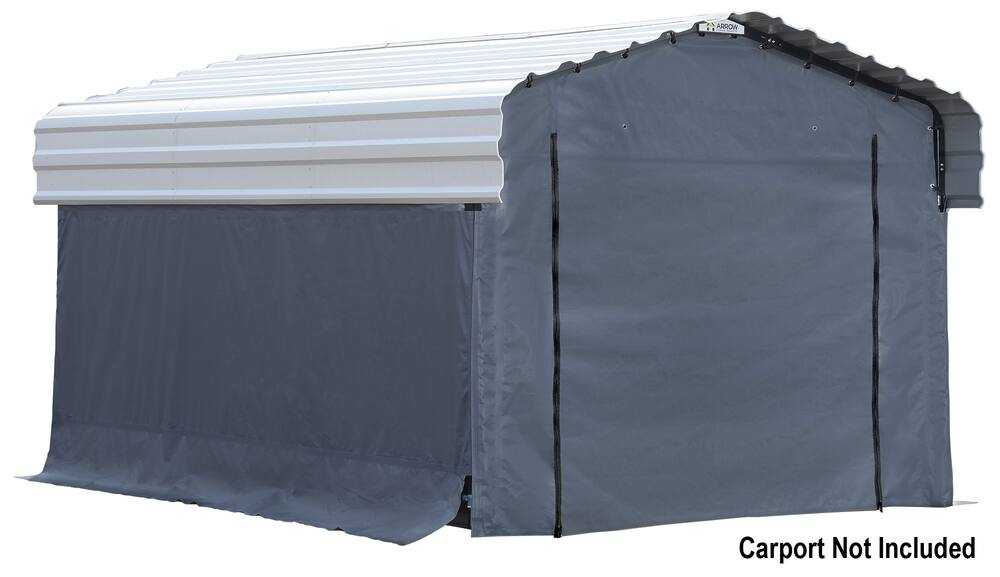 Arrow FabricEasy Assembly Carport Enclosure Kit w/UV Protection, 10 x 15-ft
