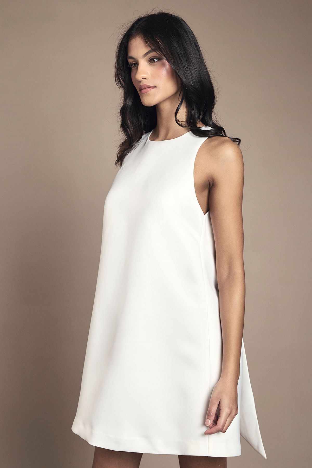 Coast Petite Bow Structured Satin Bridal Mini Dress