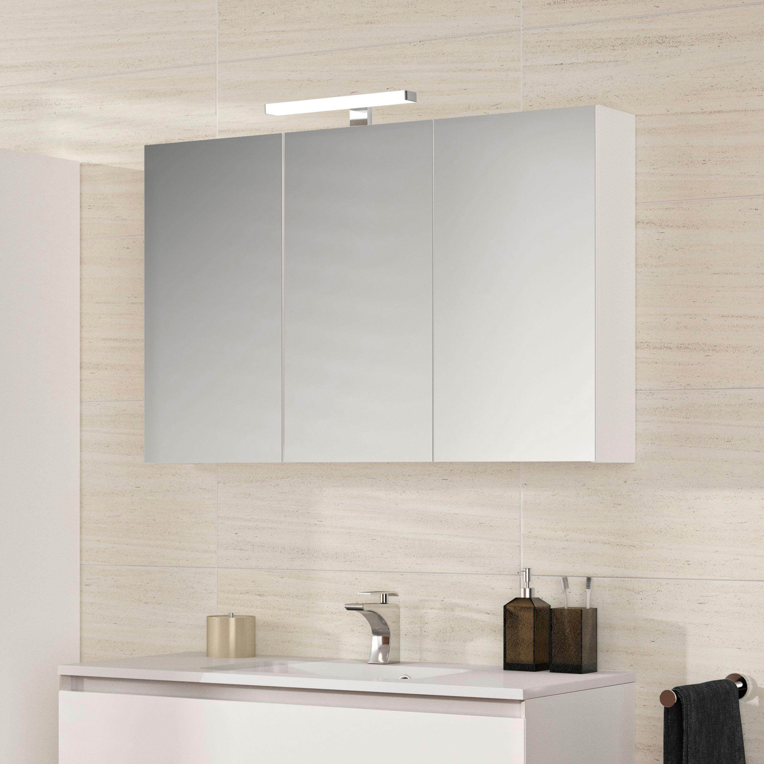 JUNO - Armoire de salle de bain murale avec miroir PPSM Blanc