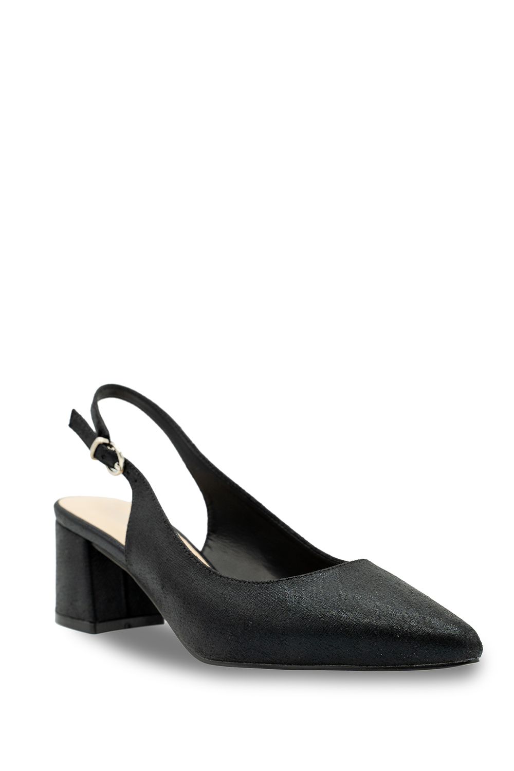 Paradox London Shimmer 'Imelda' Mid Heel Block Heel Sling Back Court Shoes