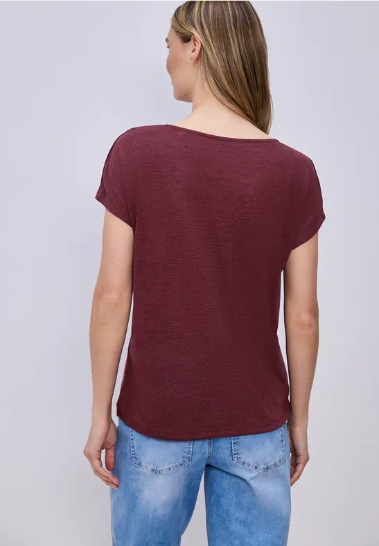 Dropped Shoulder Shirt im Leinen-Look