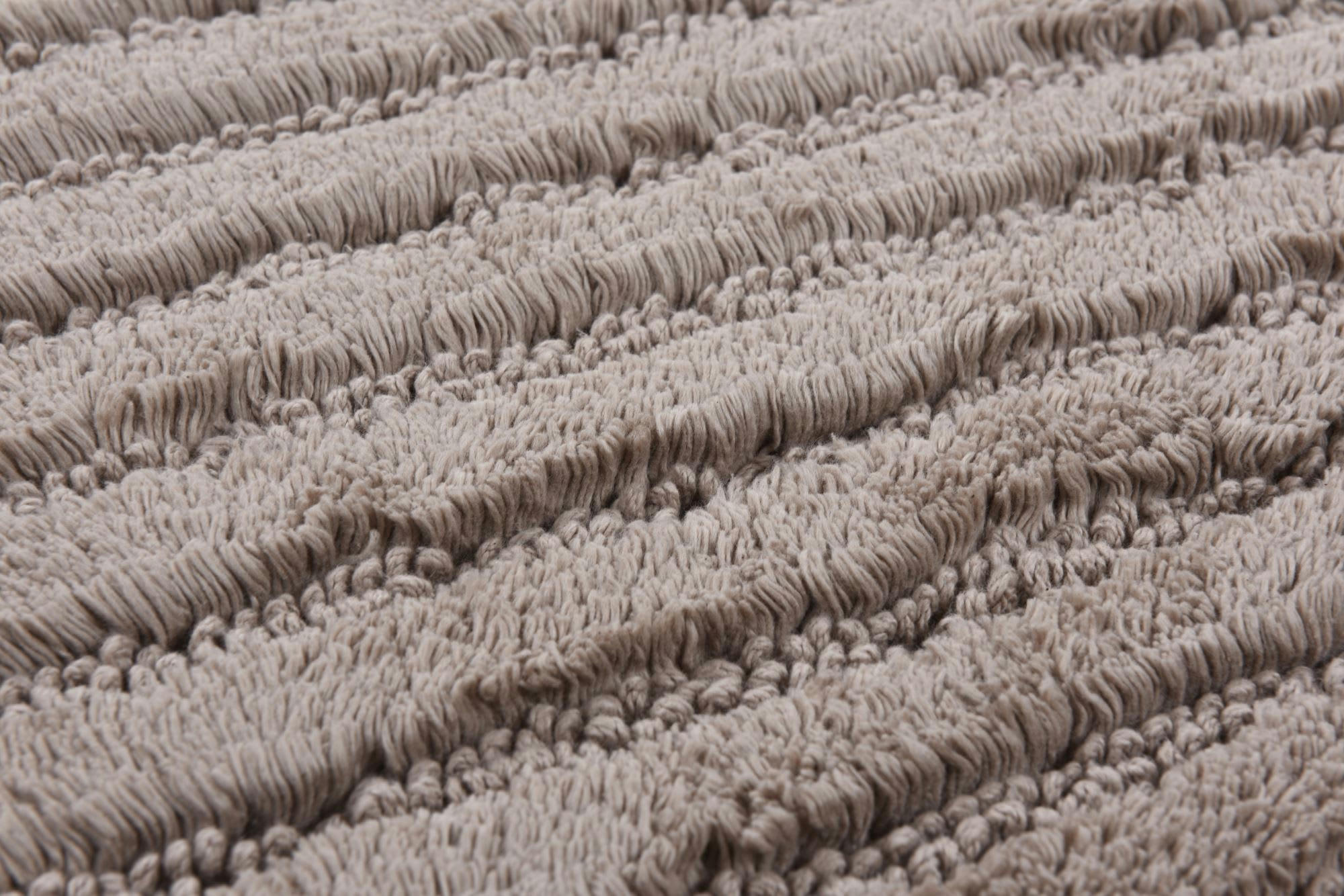 COTTON STRIPES - Tapis de bain structure fait à la main Sable 60x100