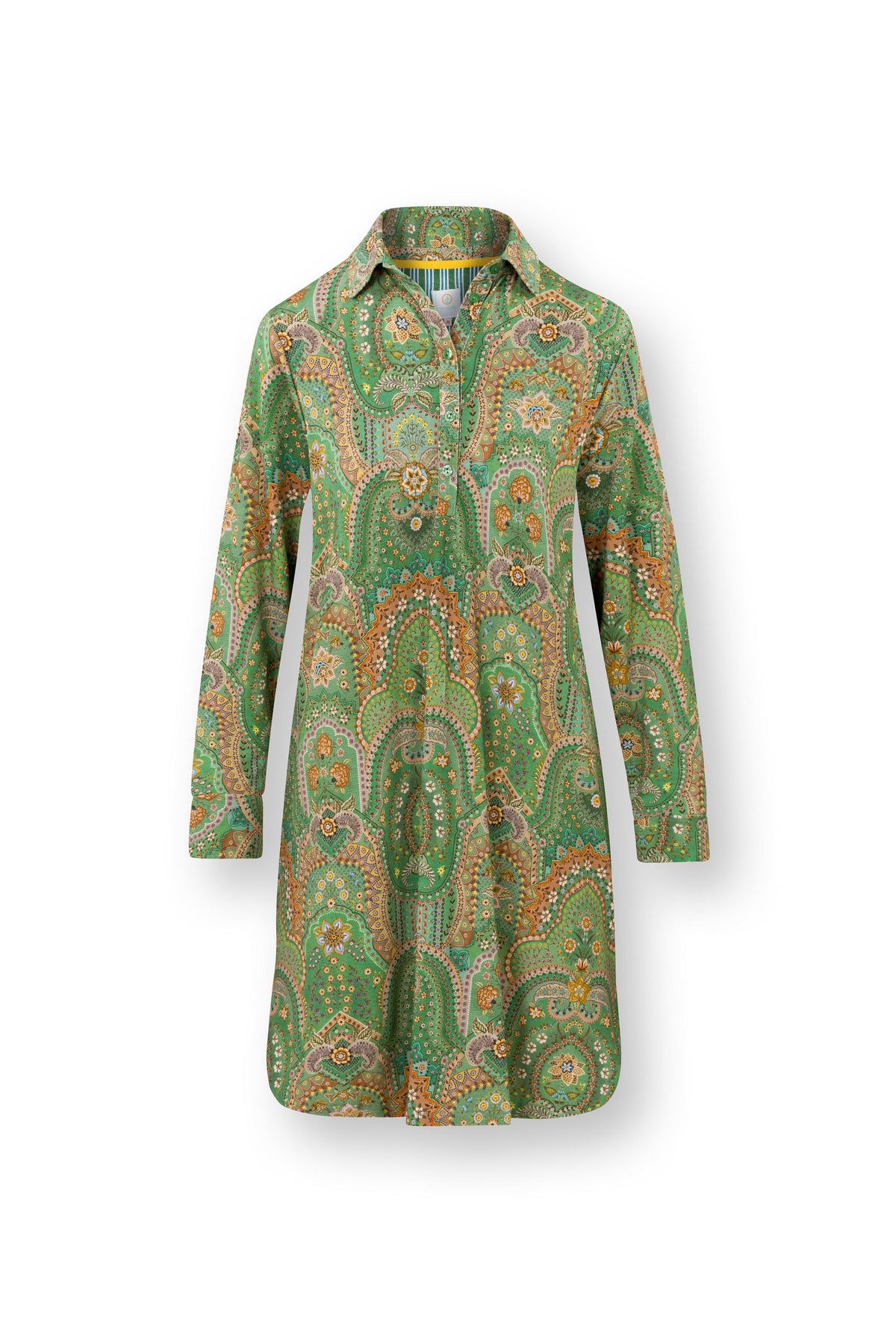 Pip Studio - Daaltje Nachthemd Lange Mouw Dames - Jabali - Groen - M
