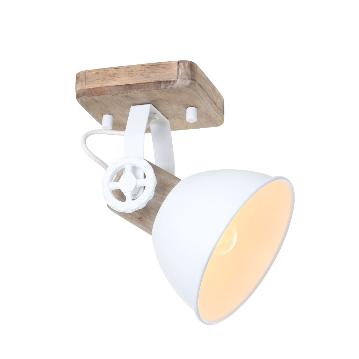 Mexlite spot gearwood - 1 lichts - 15x 17 cm - wit