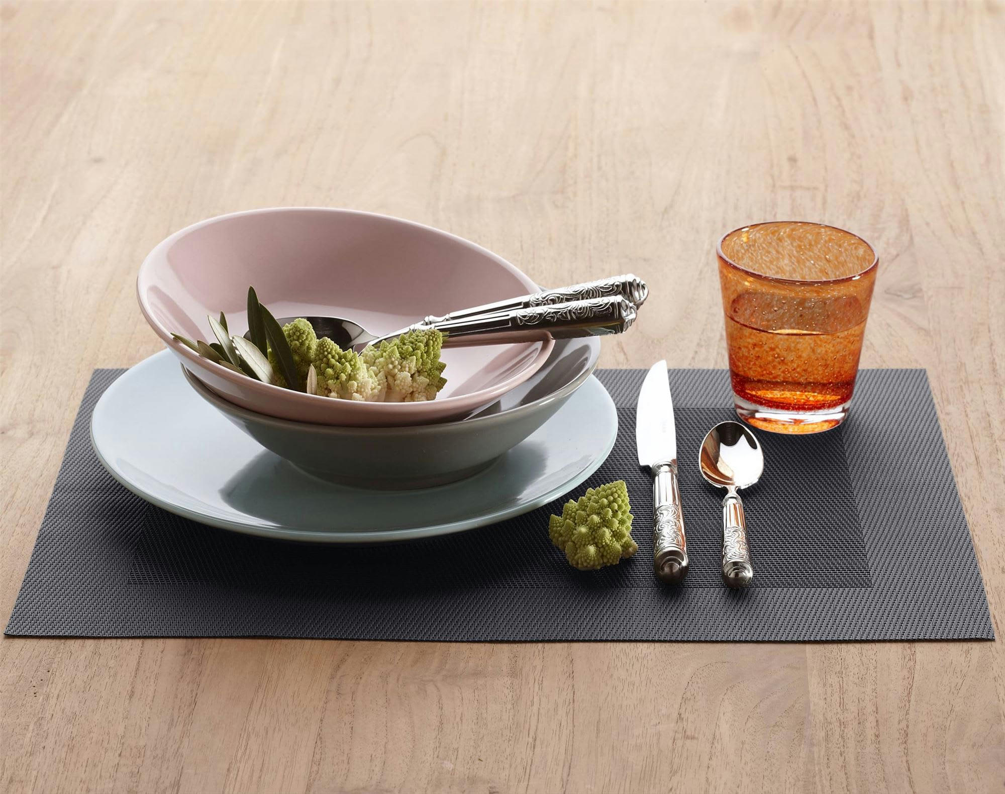 FRAME - Lot de 2 sets de table 30x45 gris anthracite en pvc