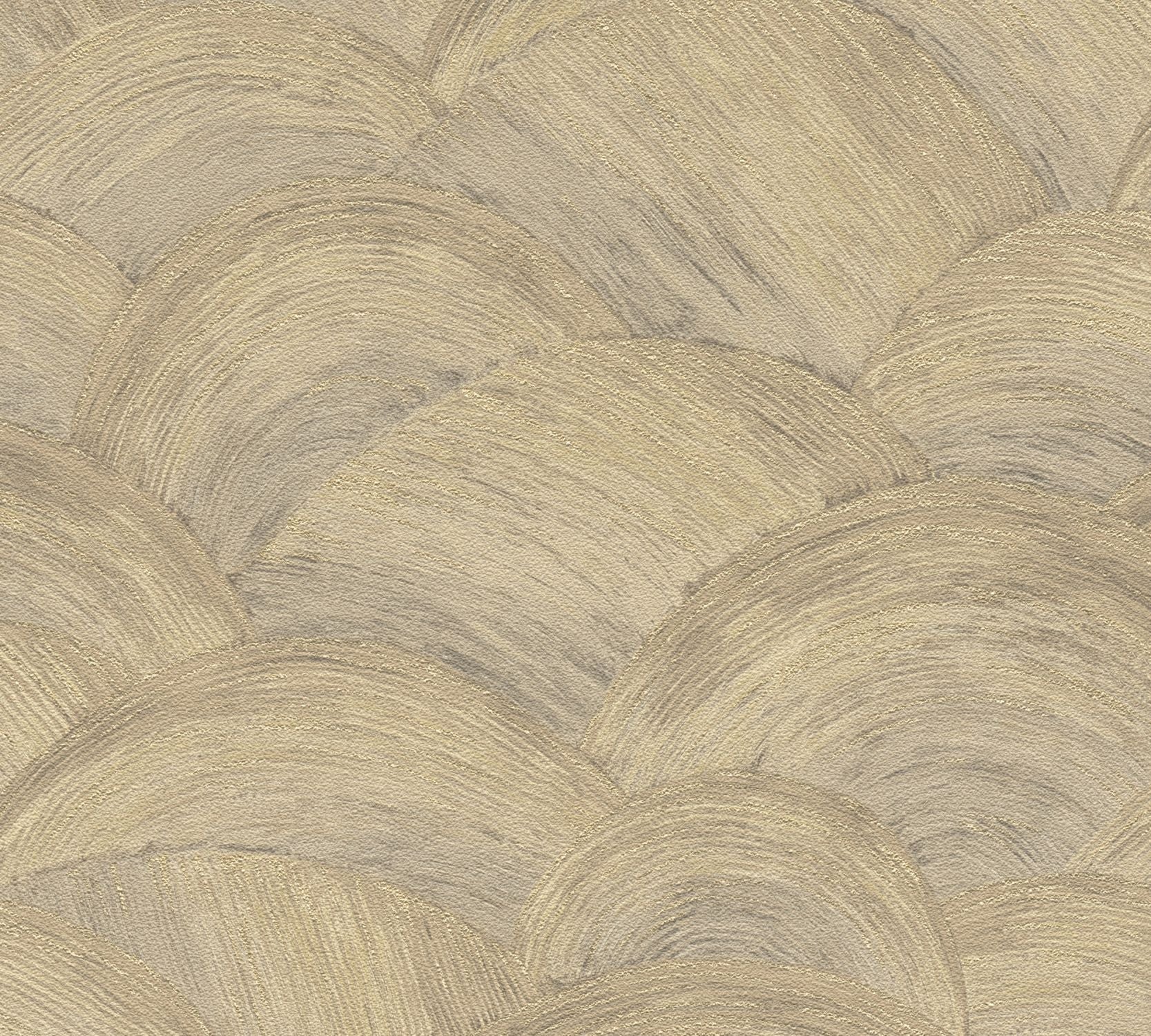 Livingwalls behang art deco bogen beige, bruin en goud - 53 cm x 10.05 m - AS-391054